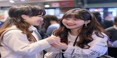 小早川怜子与粉丝互动现场，艺人亲切微笑，与粉丝握手合影，现场氛围温暖融洽