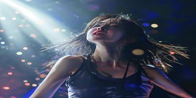 小早川怜子舞台演出画面，聚光灯下艺人全情投入，肢体语言充满爆发力与感染力