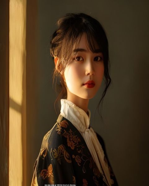 小早川怜子艺术写真，身着精致和风服饰，背景为柔和暖光氛围，神情优雅自信，展现日系艺人独特气质
